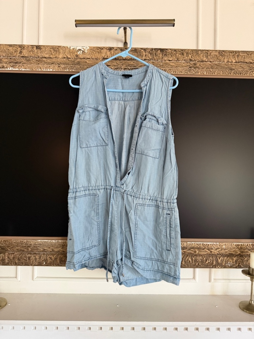 Mossimo Supply Co. Light Blue Sleeveless Utility Romper